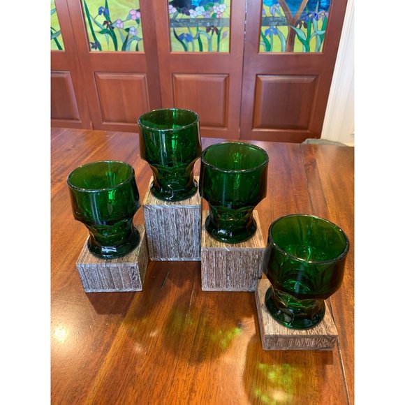 Vintage Viking Georgian Emerald Green Rocks Glasses. - Picture 4 of 10